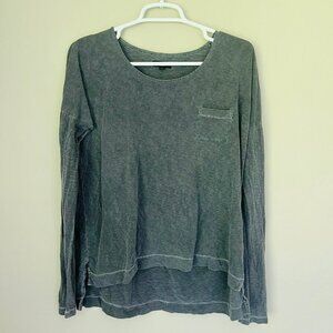 Calvin Klein Heather Grey Long Sleeve Blouse SZ S 100% Cotton